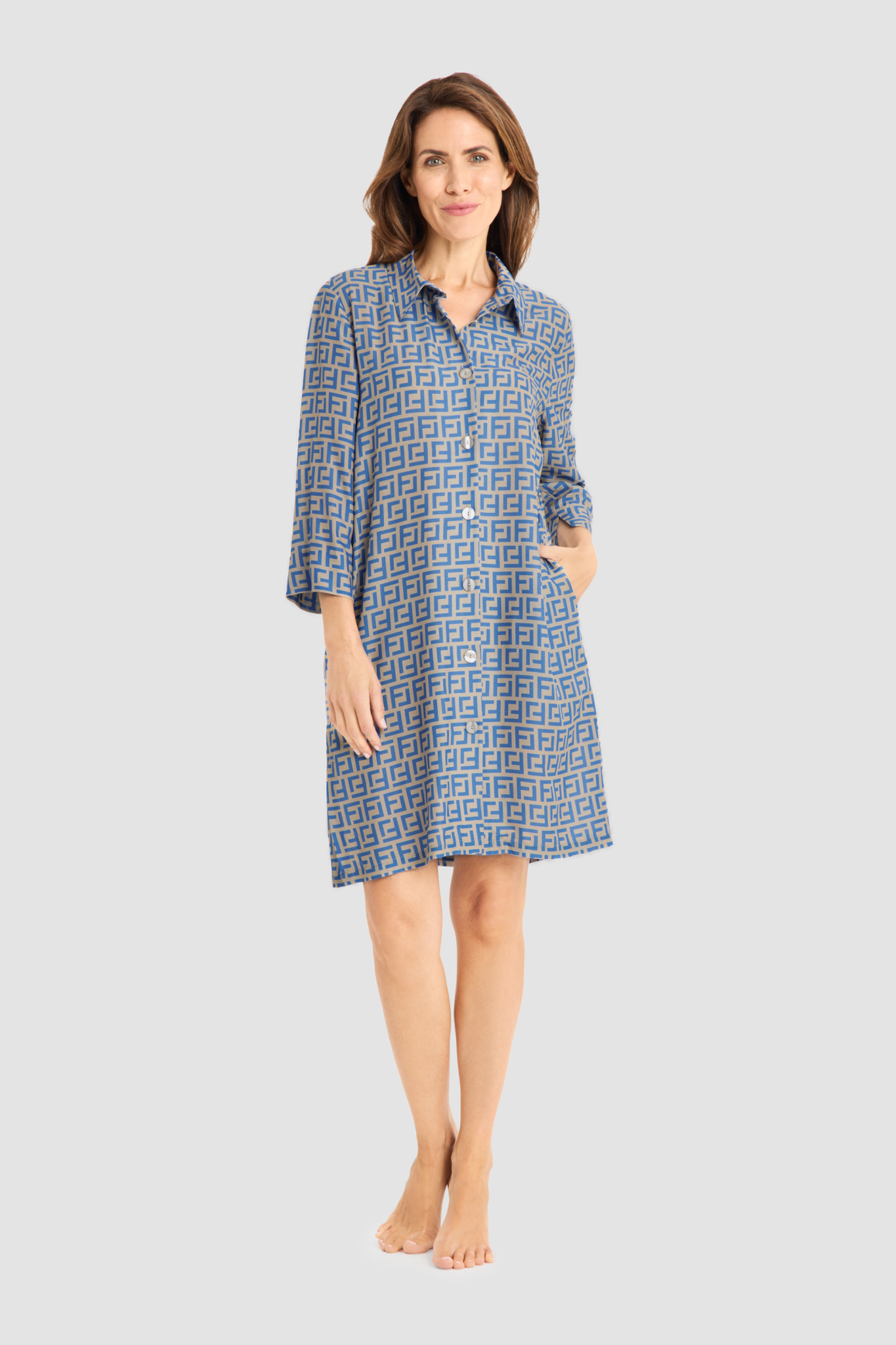 Féraud Beach Dress on model in Logo Print