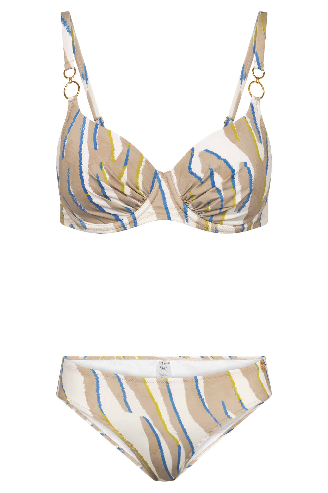 Féraud Bikini front view in Zebra