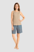 Féraud Lounge Top on model in Sand