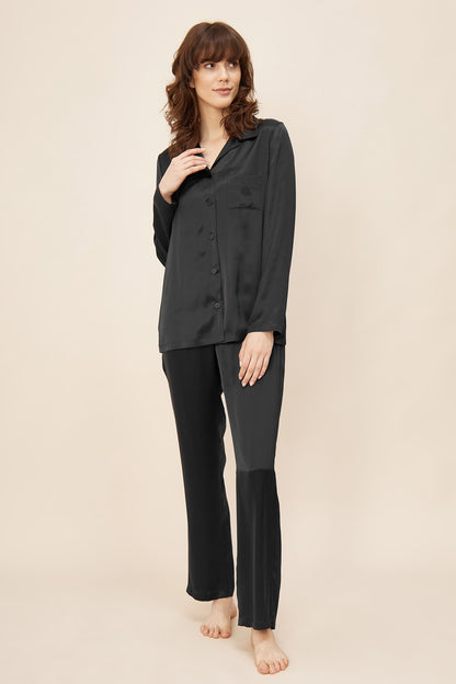 Feraud Pajama Gots, 1/1 Sleeve, Pants 1/1, Lapel Co (3881090) Black