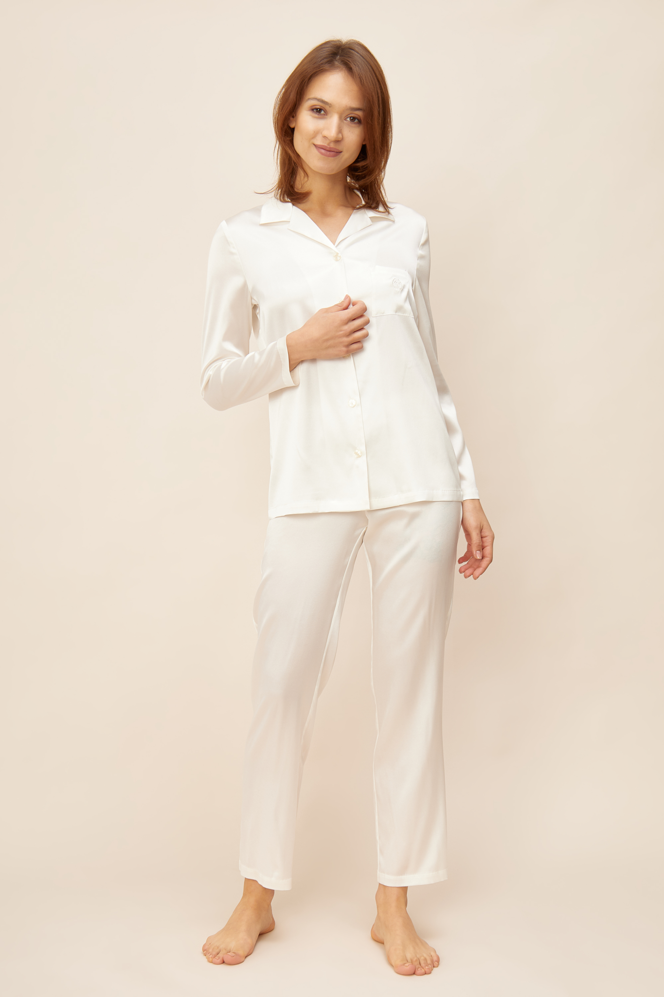 Féraud Pyjamas on model in Ivory