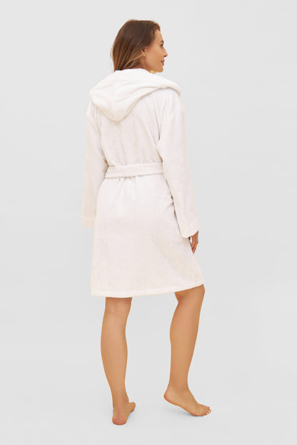 Feraud Robe, 1/1 Sleeve, Wrap-Around, Hooded, P (3881735) White