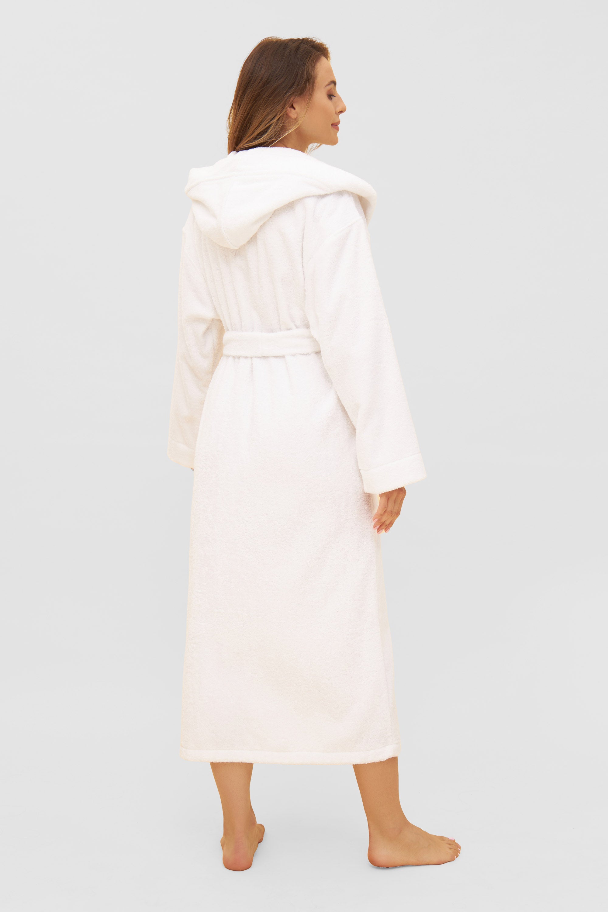Feraud Robe, 1/1 Sleeve, Wrap-Around, Hooded, P (3881736) White