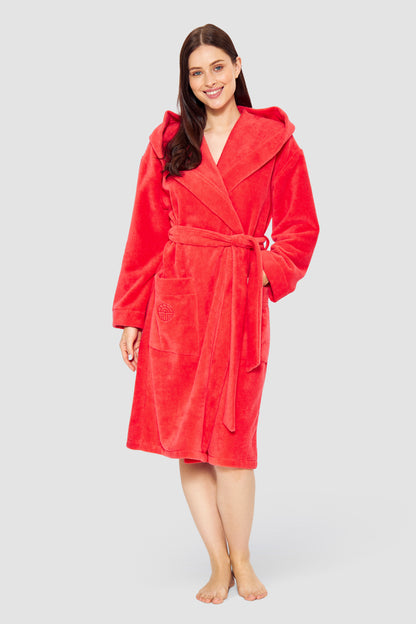 Feraud Robe, 1/1 Sleeve, Wrap-Around, Hooded, P (3881737) Coralle
