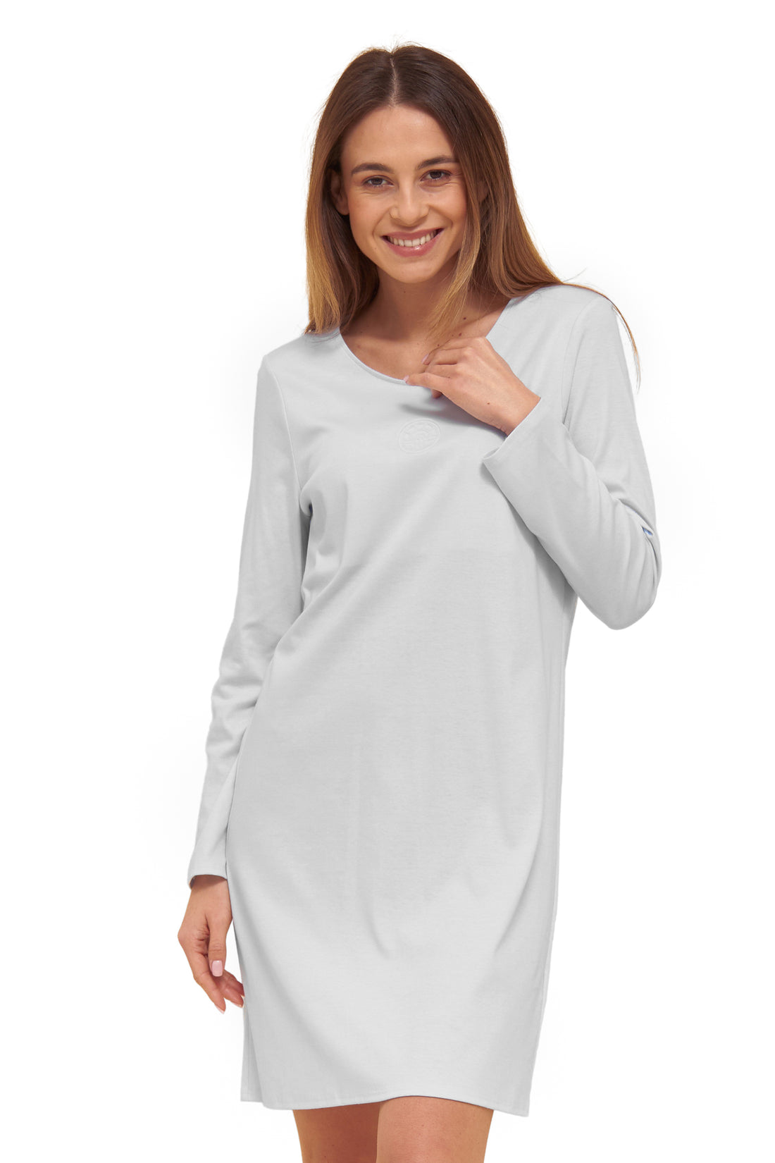 Feraud Night Dress, 1/1 Sleeve, Round Neck Interlock (3883011) Bleu