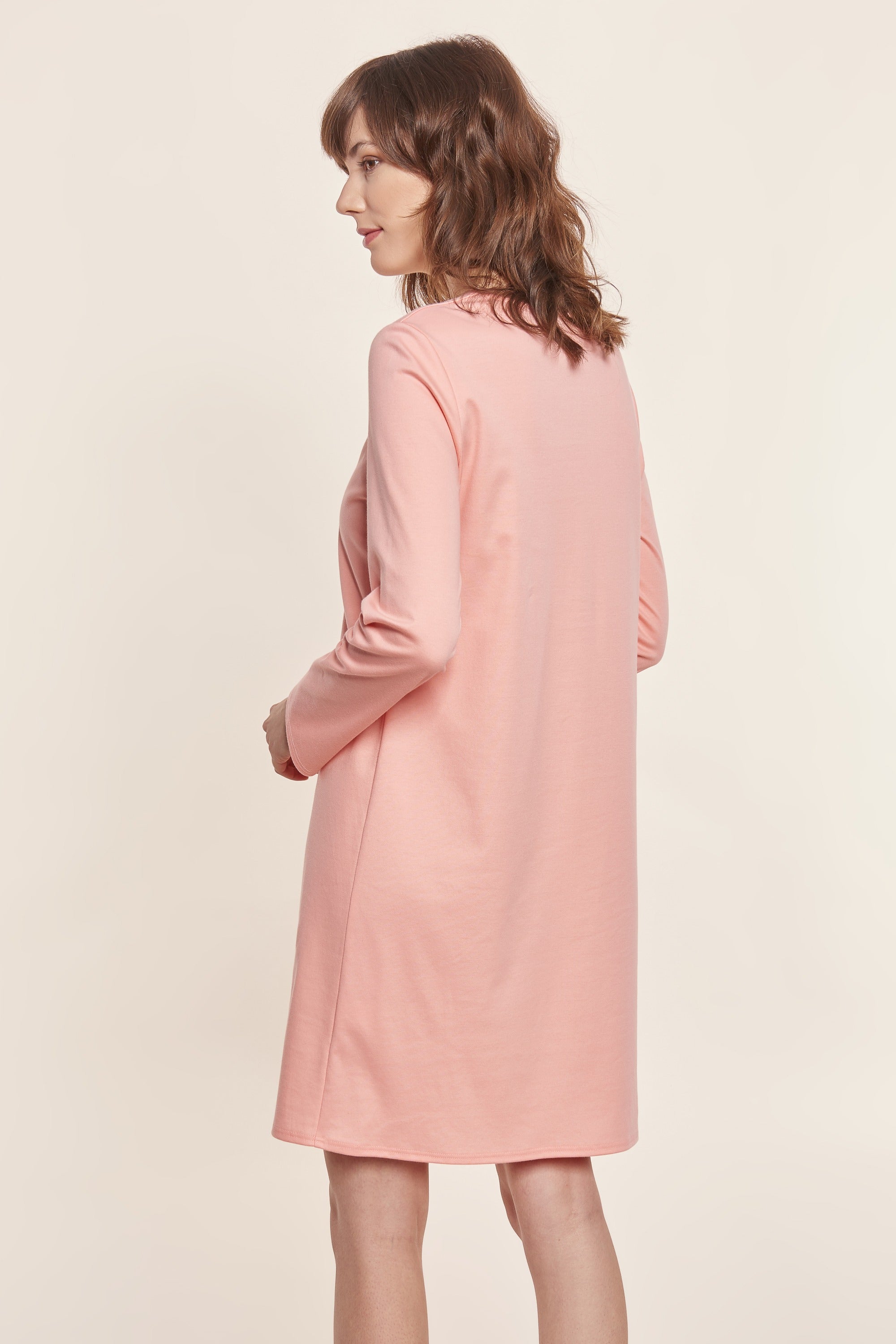 Feraud Night Dress, 1/1 Sleeve, Round Neck Interlock (3883011) Coralle