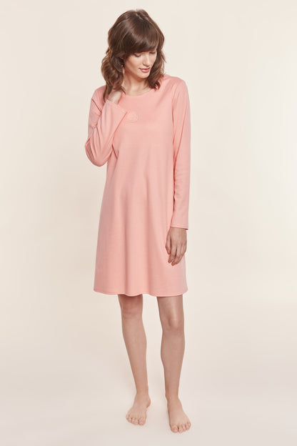 Feraud Night Dress, 1/1 Sleeve, Round Neck Interlock (3883011) Coralle