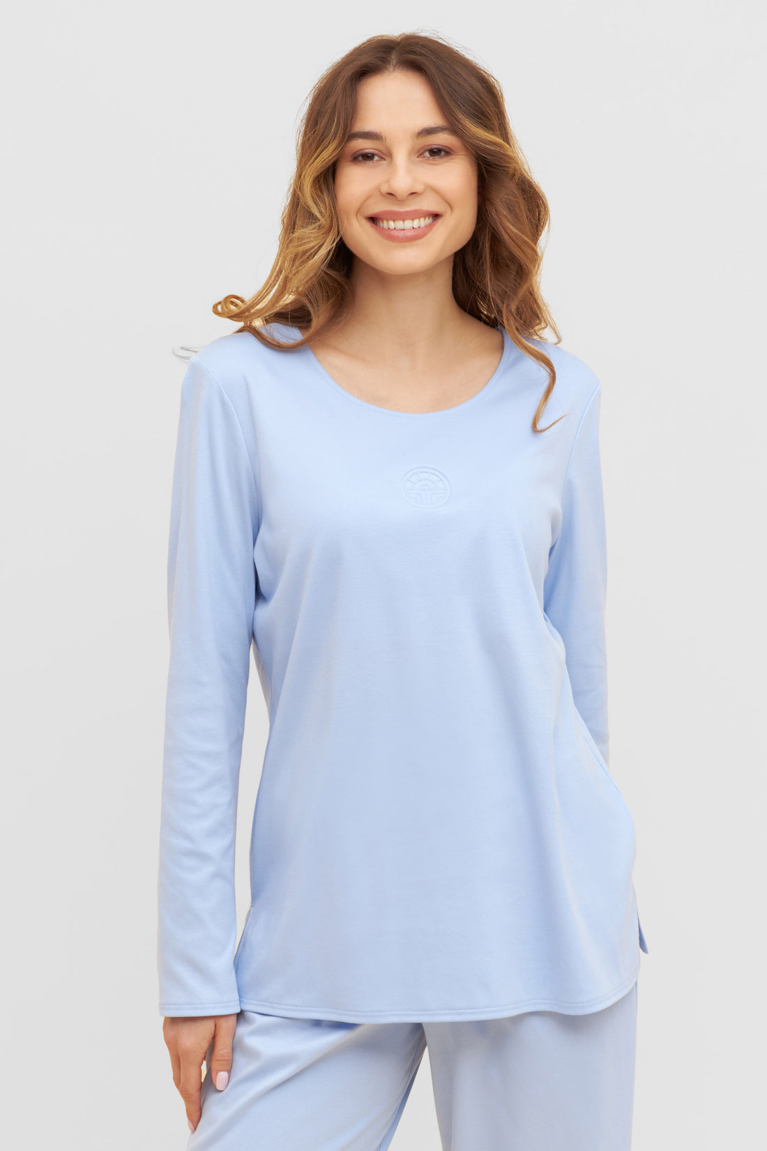 Feraud Pajama, 1/1 Sleeve, Pants 1/1, Round Neck In (3883013) Smokey Blue