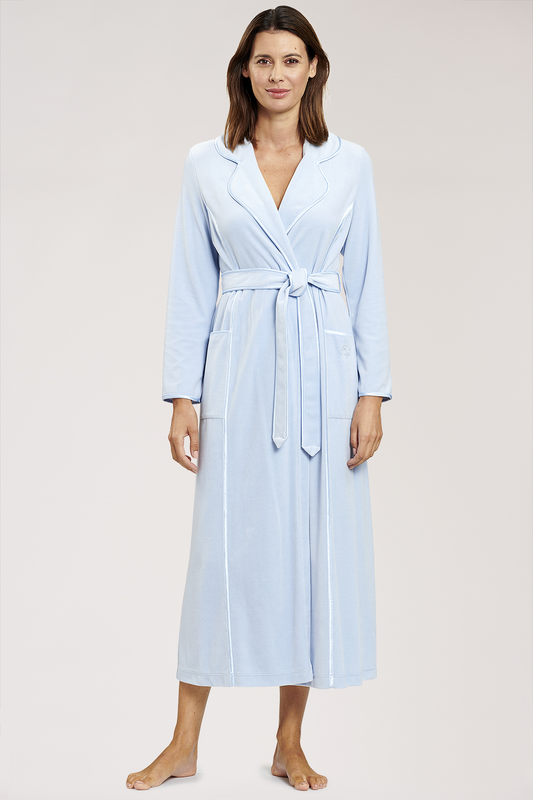 Féraud Robe on model in Powder Blue