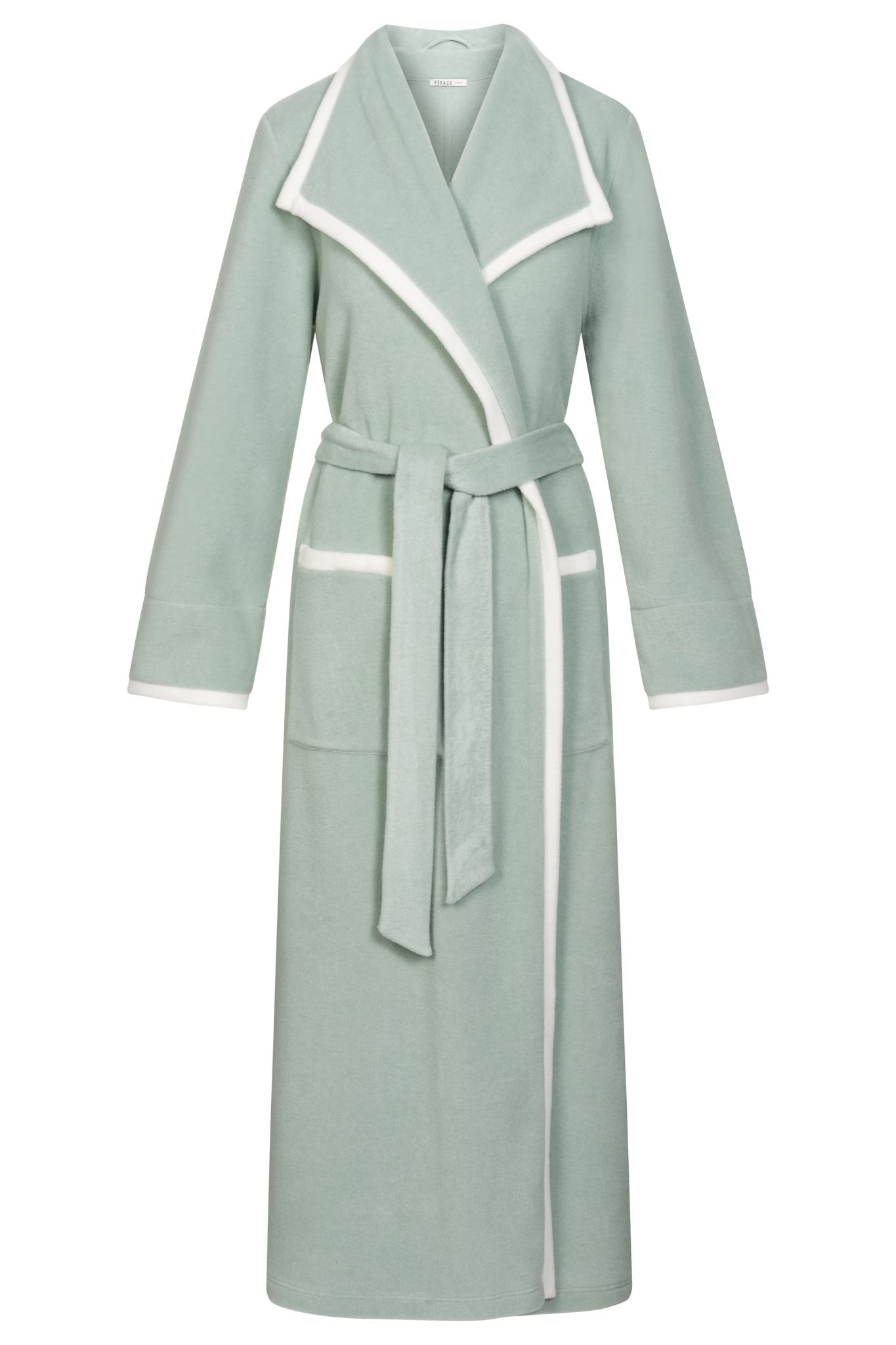 Féraud Robe front view in Milky Green