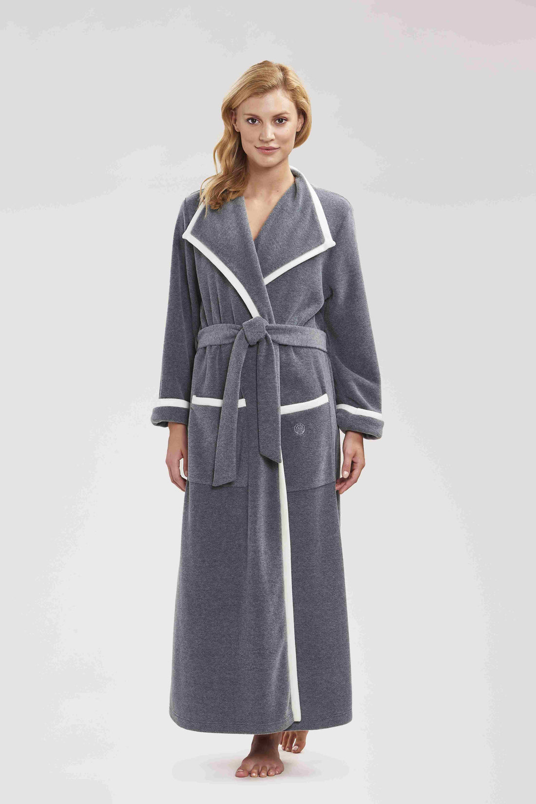 Feraud Robe, 1/1 Sleeve, Wrap-Around, Pockets F (3883157) Heather Dark Grey
