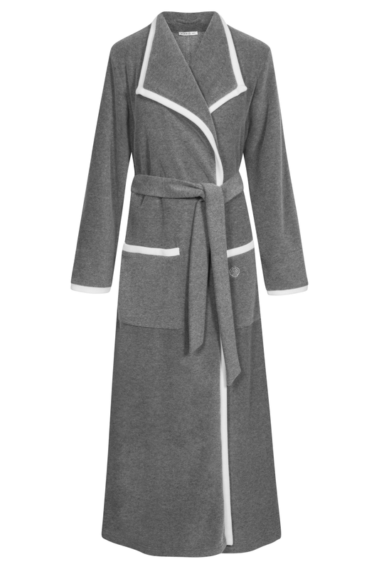 Féraud Robe front view in Heather Dark Grey