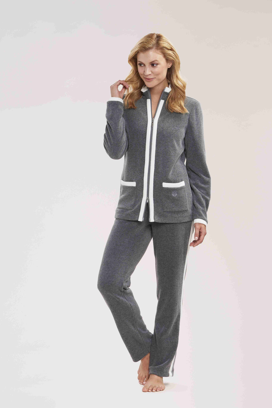 Feraud Lounge Suit, 1/1 Sleeve, Pants 1/1, Zipper, Pocke (3883158) Heather Dark Grey