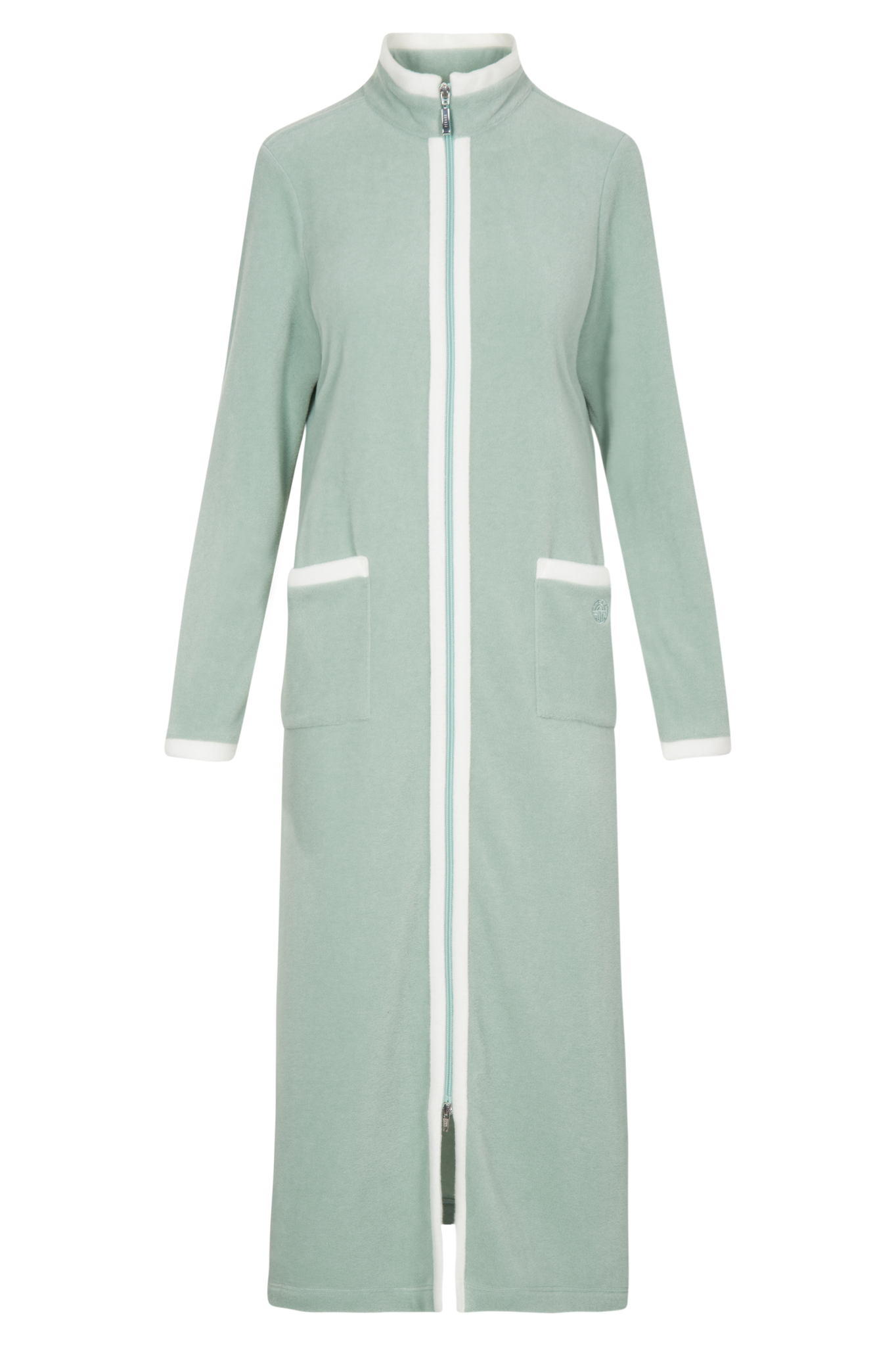 Féraud Robe front view in Milky Green