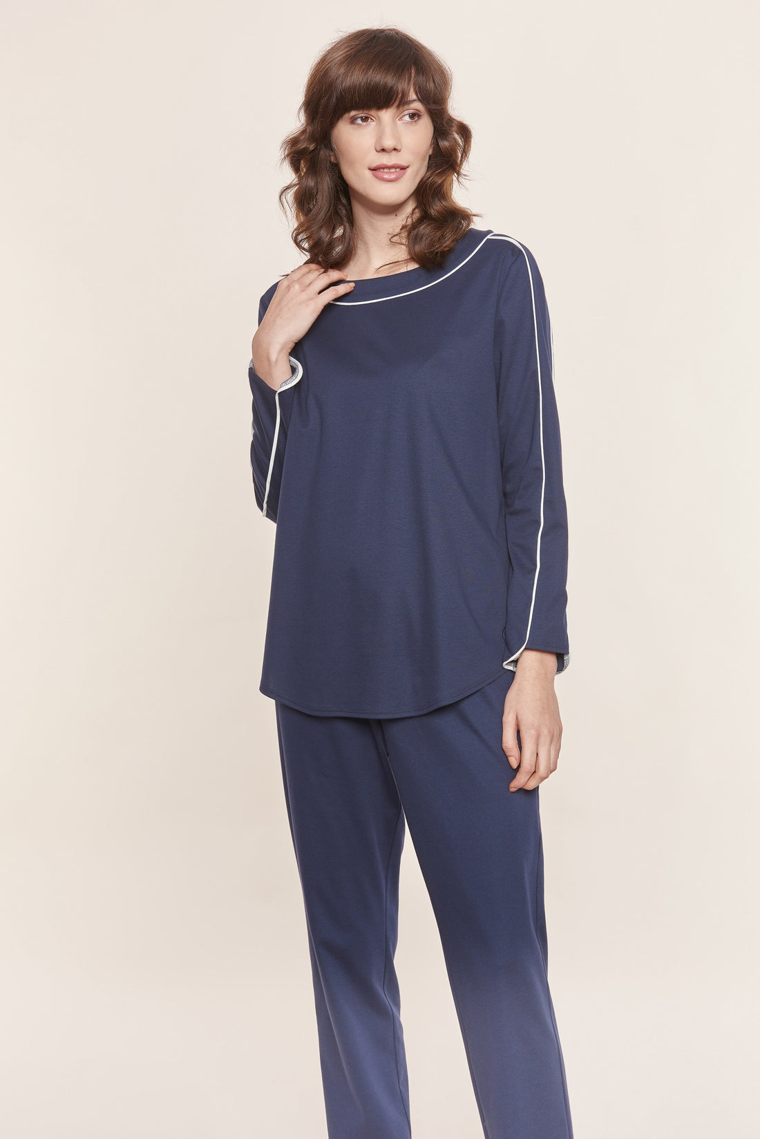 Feraud Pajama, 1/1 Sleeve, Pants 1/1, Round Neck Pu (3883179) Navy