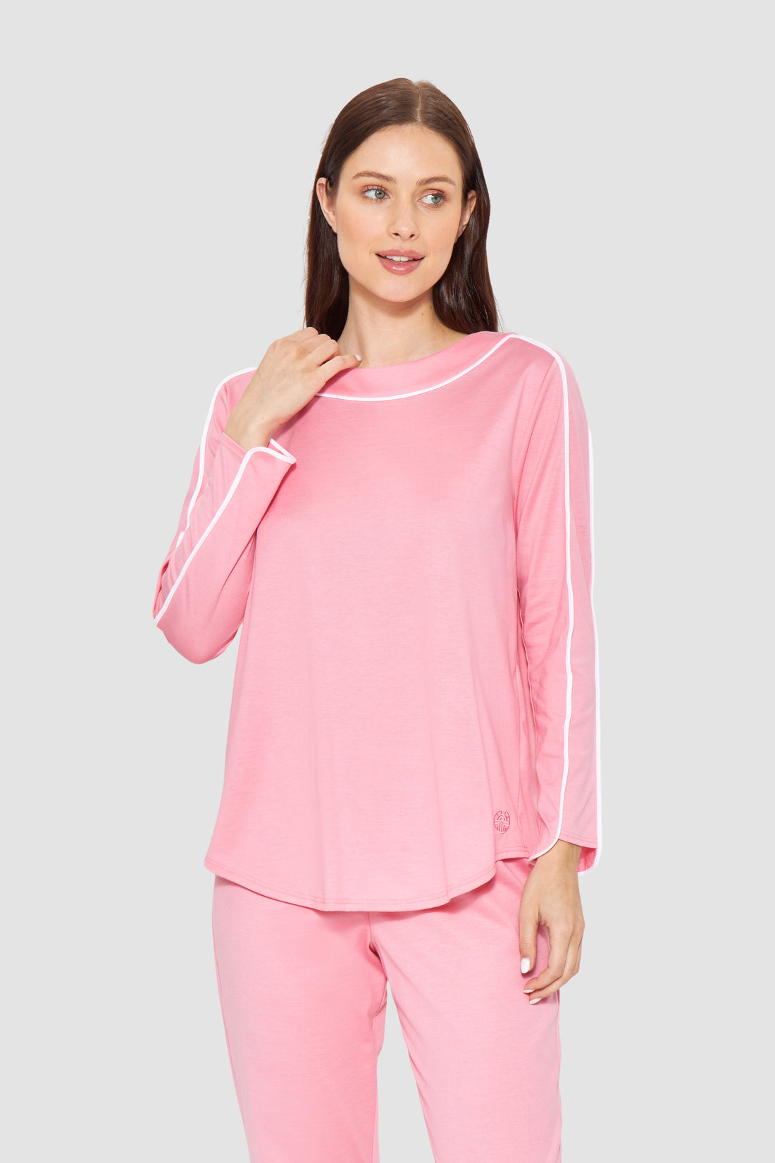 Feraud Pajama, 1/1 Sleeve, Pants 1/1, Round Neck Pu (3883179) Soft Pink