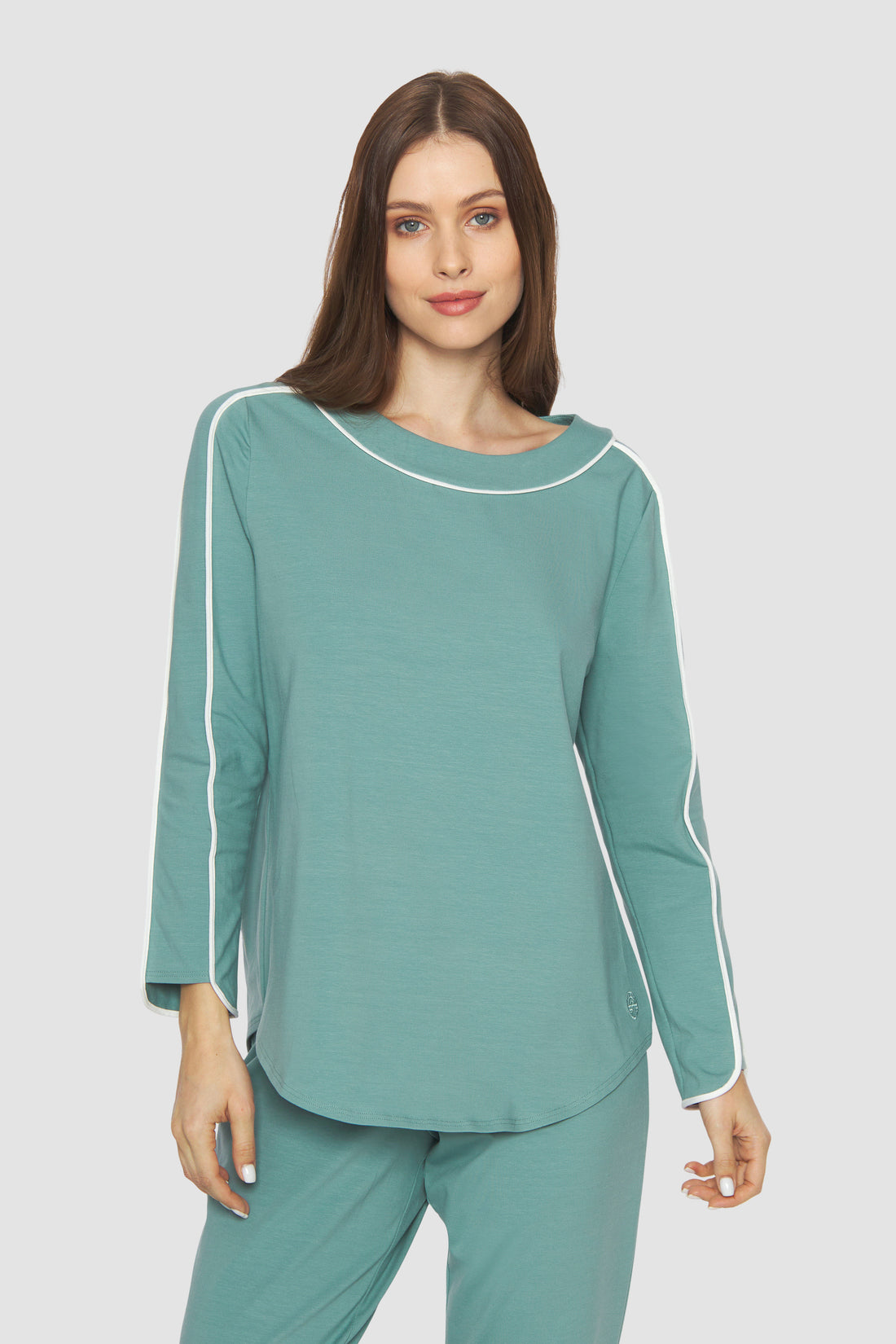Feraud Pajama, 1/1 Sleeve, Pants 1/1, Round Neck Pu (3883179) Dusty Jade