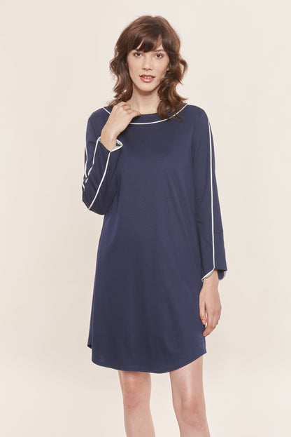Feraud Night Dress, 1/1 Sleeve, Round Neck Pure Look (3883180) Navy