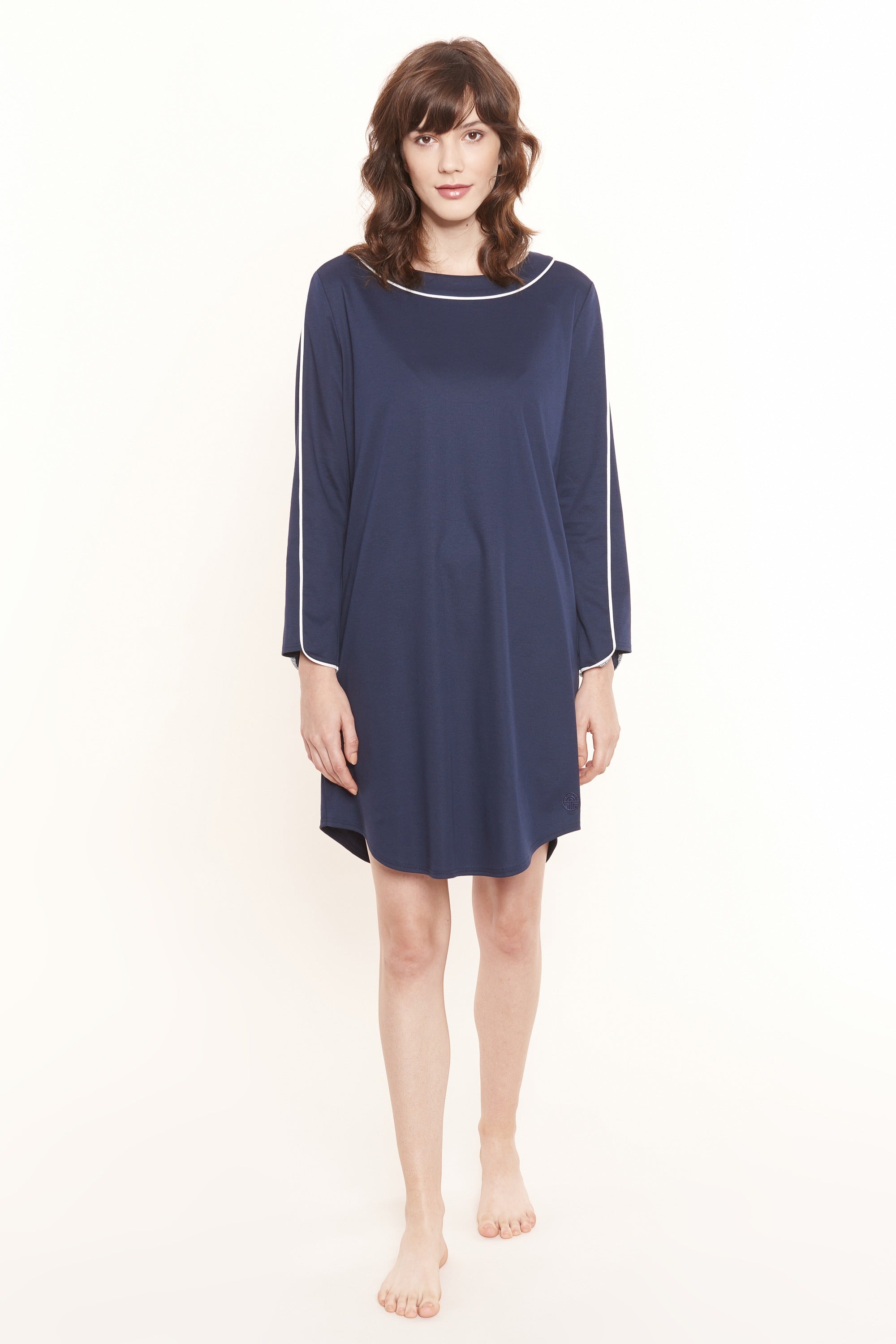 Feraud Night Dress, 1/1 Sleeve, Round Neck Pure Look (3883180) Navy