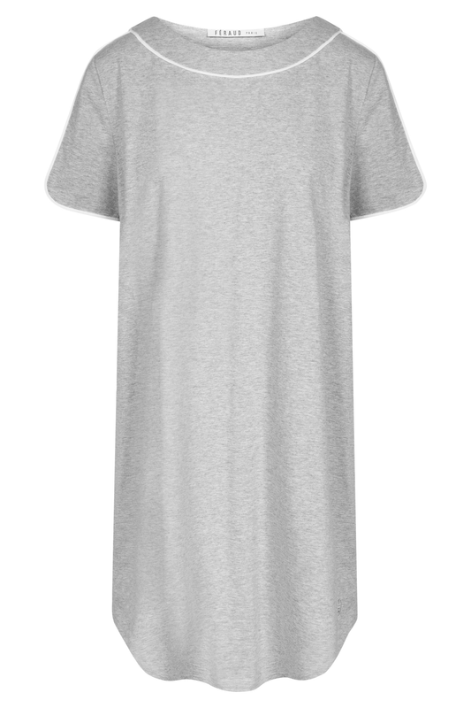 Féraud Nightgown front view in Heather Grey