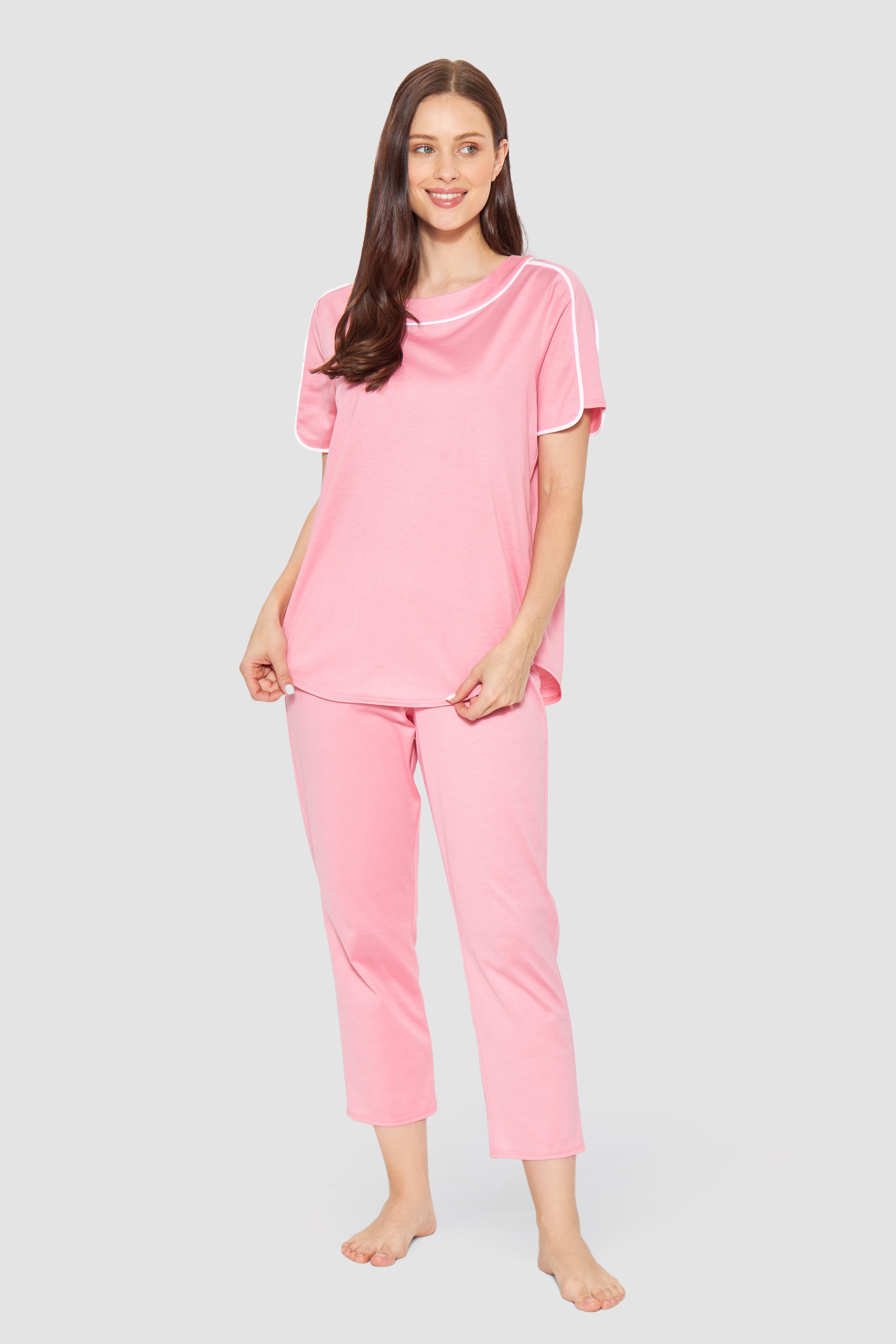 Feraud Pajama, 1/2 Sleeve, Pants 7/8, Round Neck Pu (3884072) Soft Pink