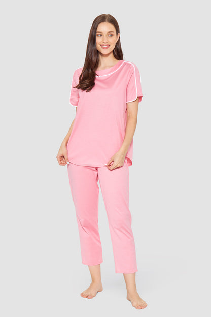 Feraud Pajama, 1/2 Sleeve, Pants 7/8, Round Neck Pu (3884072) Soft Pink