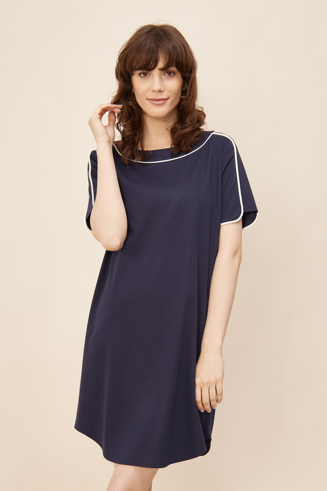 Feraud Night Dress, 1/2 Sleeve, Round Neck Pure Look (3884073) Navy