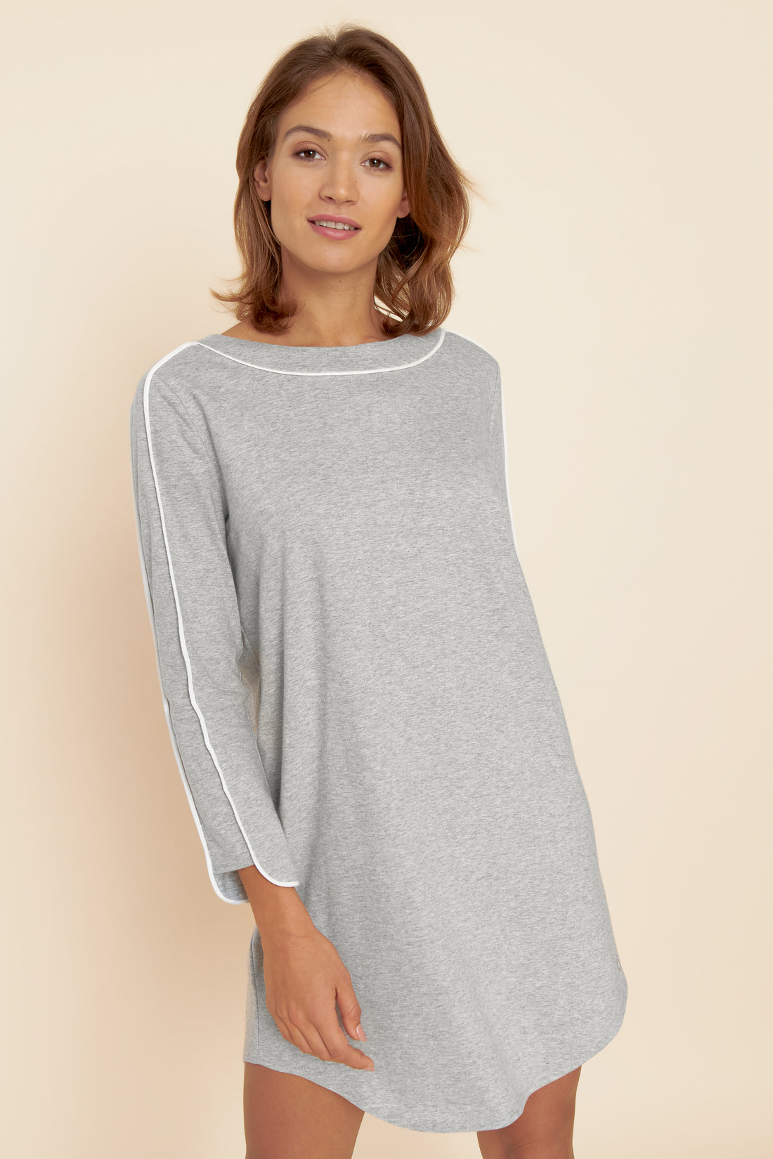 Feraud Night Dress, 1/1 Sleeve, Round Neck Pure Look (3884075) Heather Grey