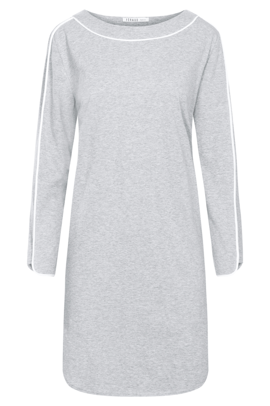 Féraud Nightgown front view in Heather Grey