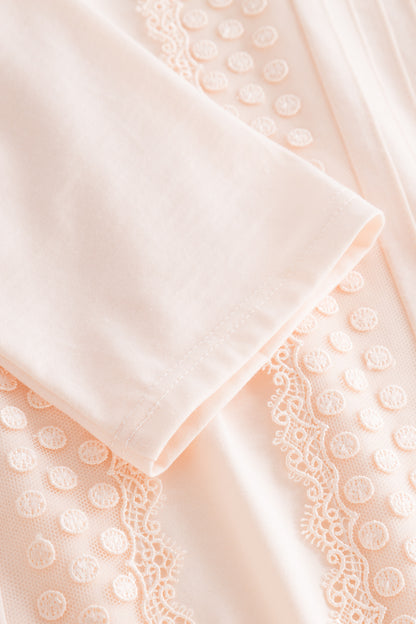 Feraud Night Dress, 1/1 Sleeve, Button Panel, Standing C (3884078) Peach