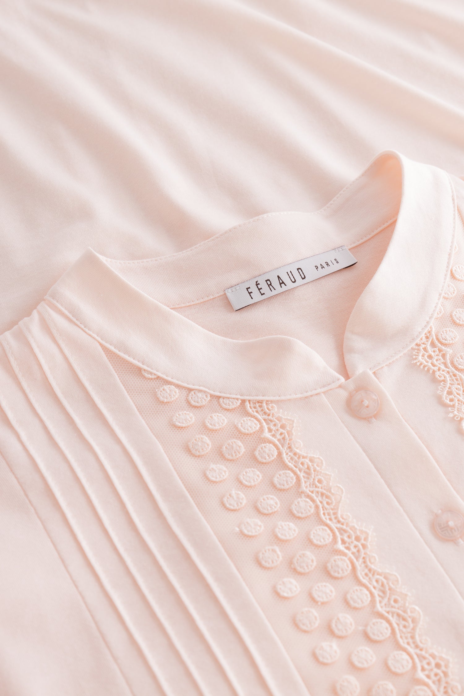 Feraud Night Dress, 1/1 Sleeve, Button Panel, Standing C (3884078) Peach
