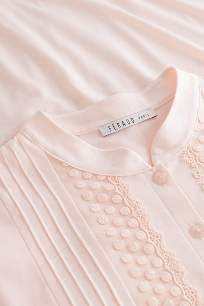 Feraud Night Dress, 1/1 Sleeve, Button Panel, Standing C (3884078) Peach