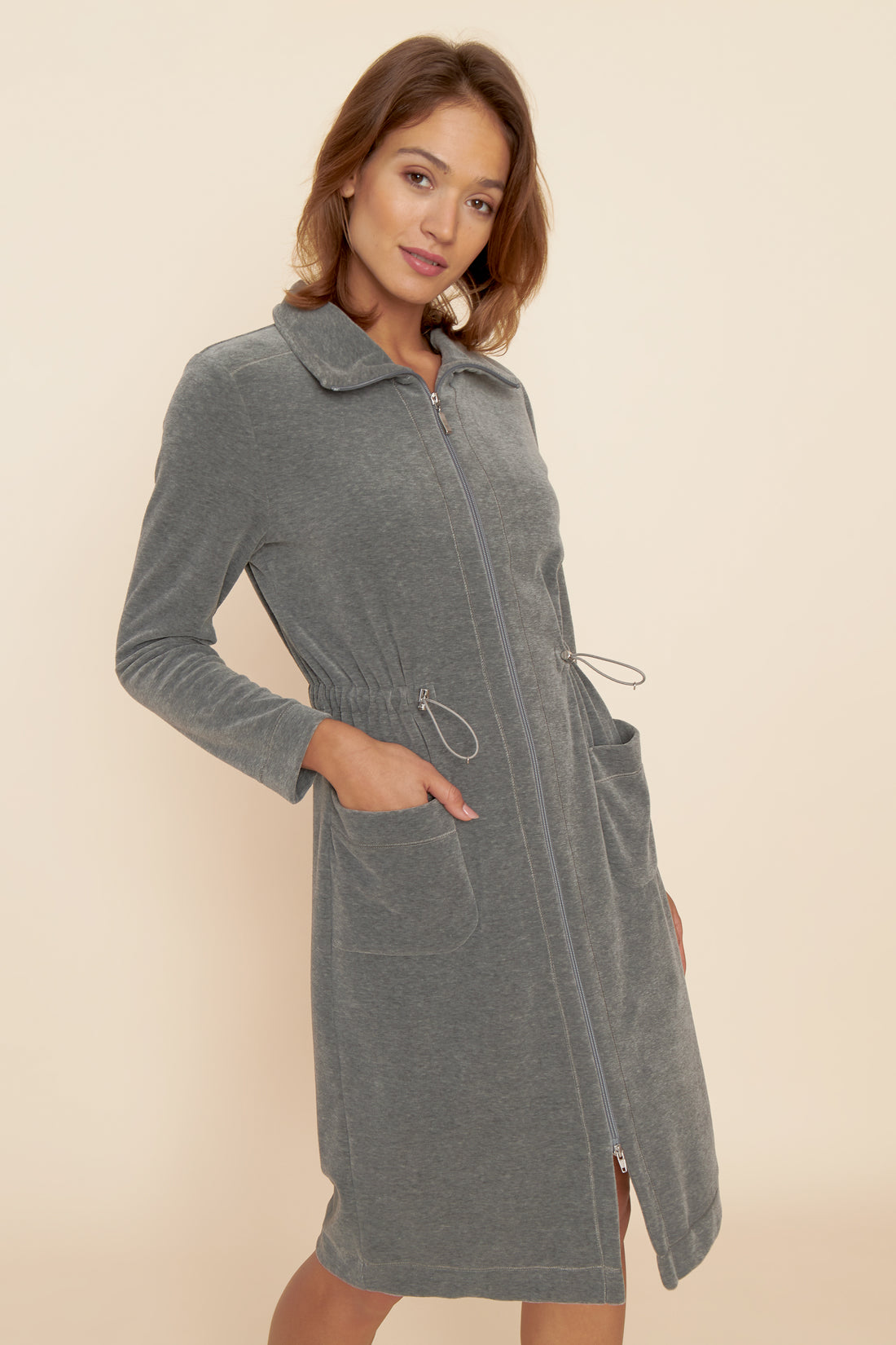 Feraud Robe, 1/1 Sleeve, Zipper, Pockets Heathe (3884139) Heather Dark Grey
