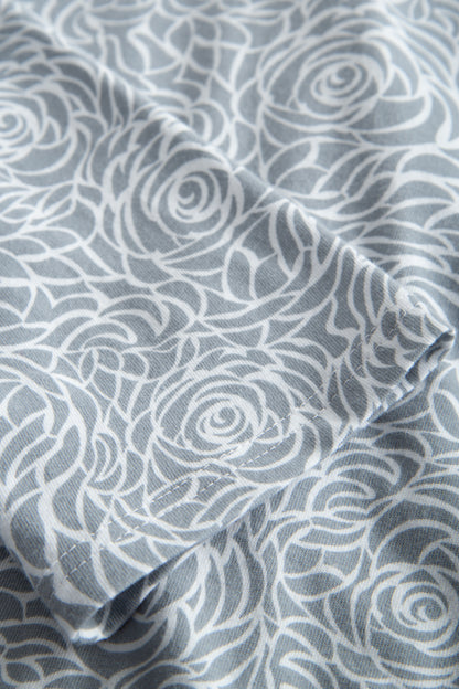 Feraud Night Dress, 1/1 Sleeve, Button Through, Lapel Co (3884177) Flower Grey