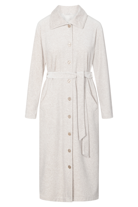 Féraud Robe front view in Heather Sand