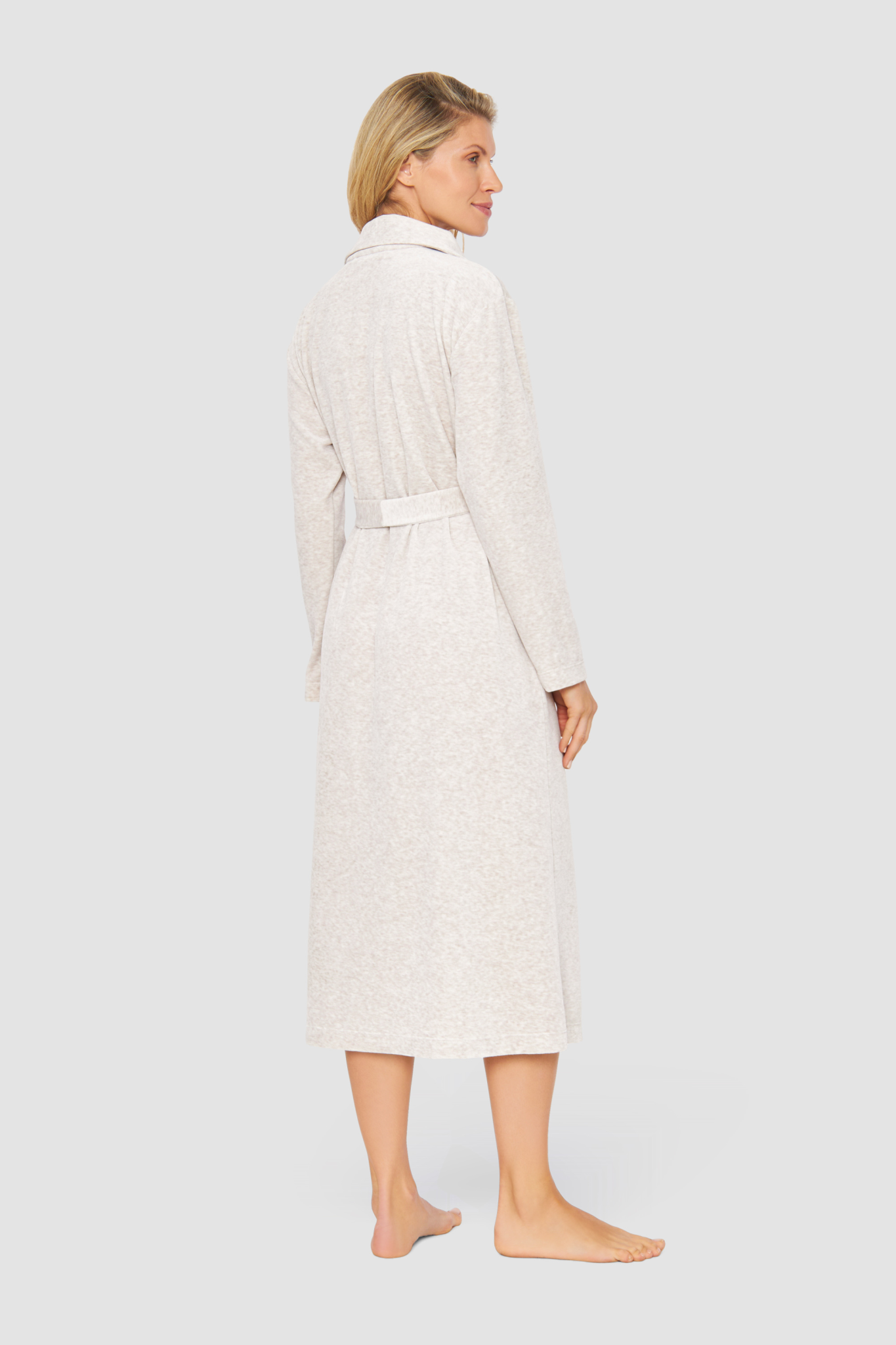 Féraud Robe back view in Heather Sand