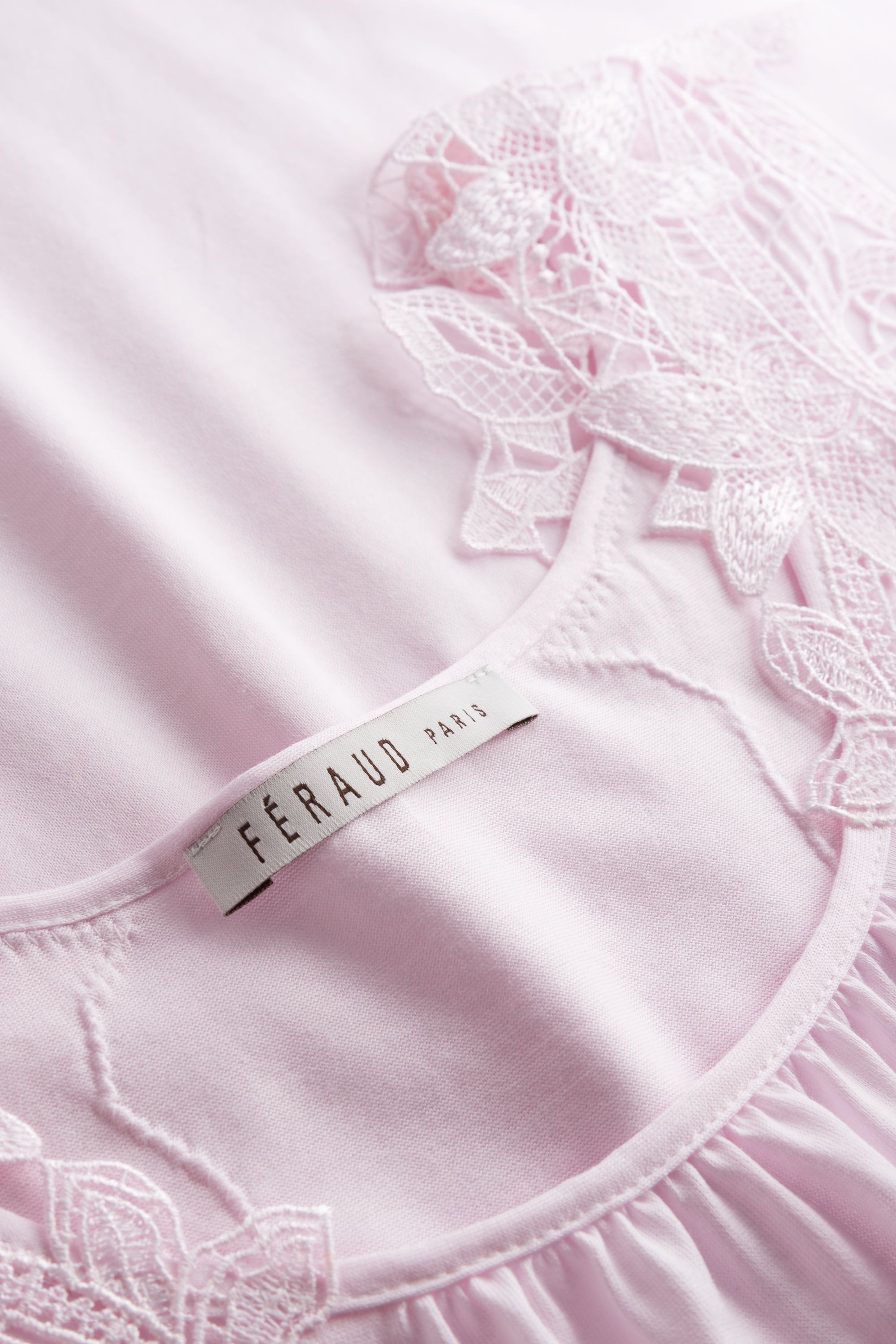 Feraud Night Dress, Overcut, Round Neck Romantic Lace (3884188) Rose