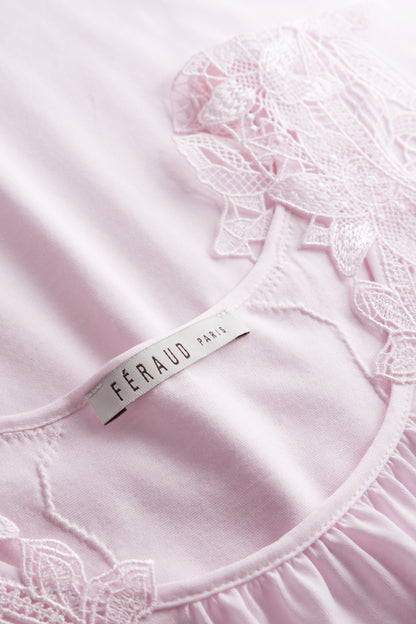 Feraud Night Dress, Overcut, Round Neck Romantic Lace (3884188) Rose