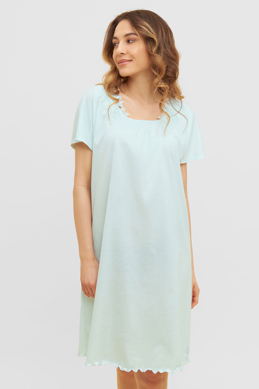 Feraud Night Dress, Overcut, Round Neck Romantic Lace (3884188) Kristall