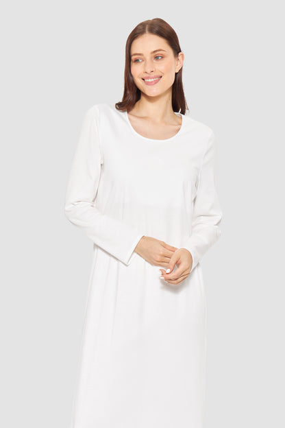Feraud Night Dress,1/1 Sleeve, Round Neck Interlock (3884195) Champagner