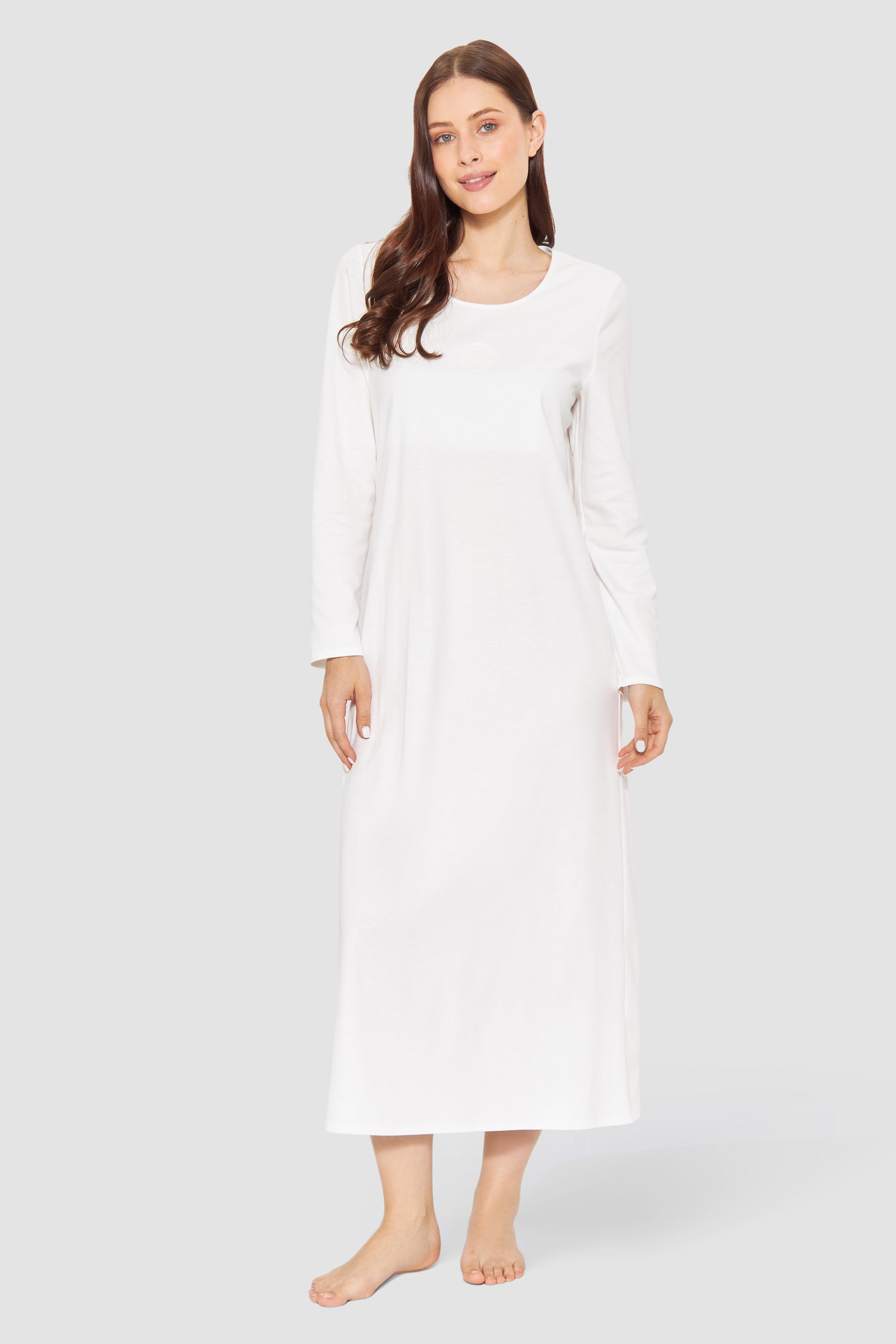 Feraud Night Dress,1/1 Sleeve, Round Neck Interlock (3884195) Champagner
