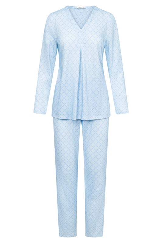 Féraud Pyjamas front view in Logoprint Blue