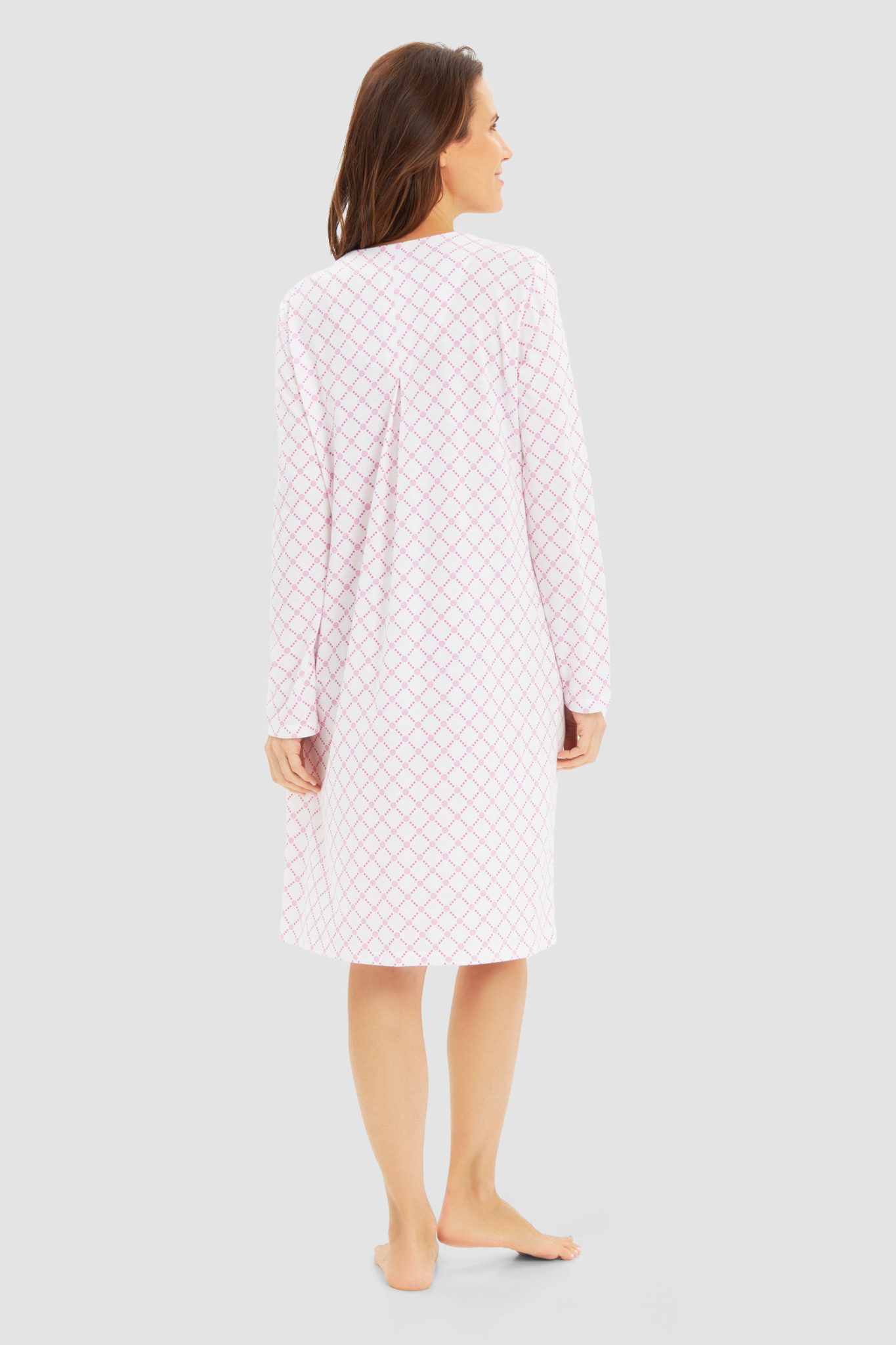 Féraud Nightgown back view in Logoprint Pink