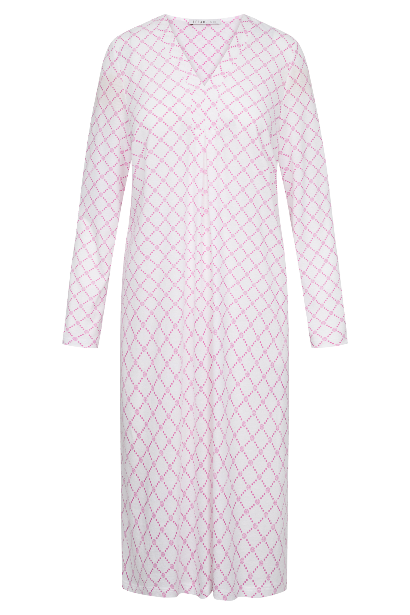 Féraud Nightgown front view in Logoprint Pink