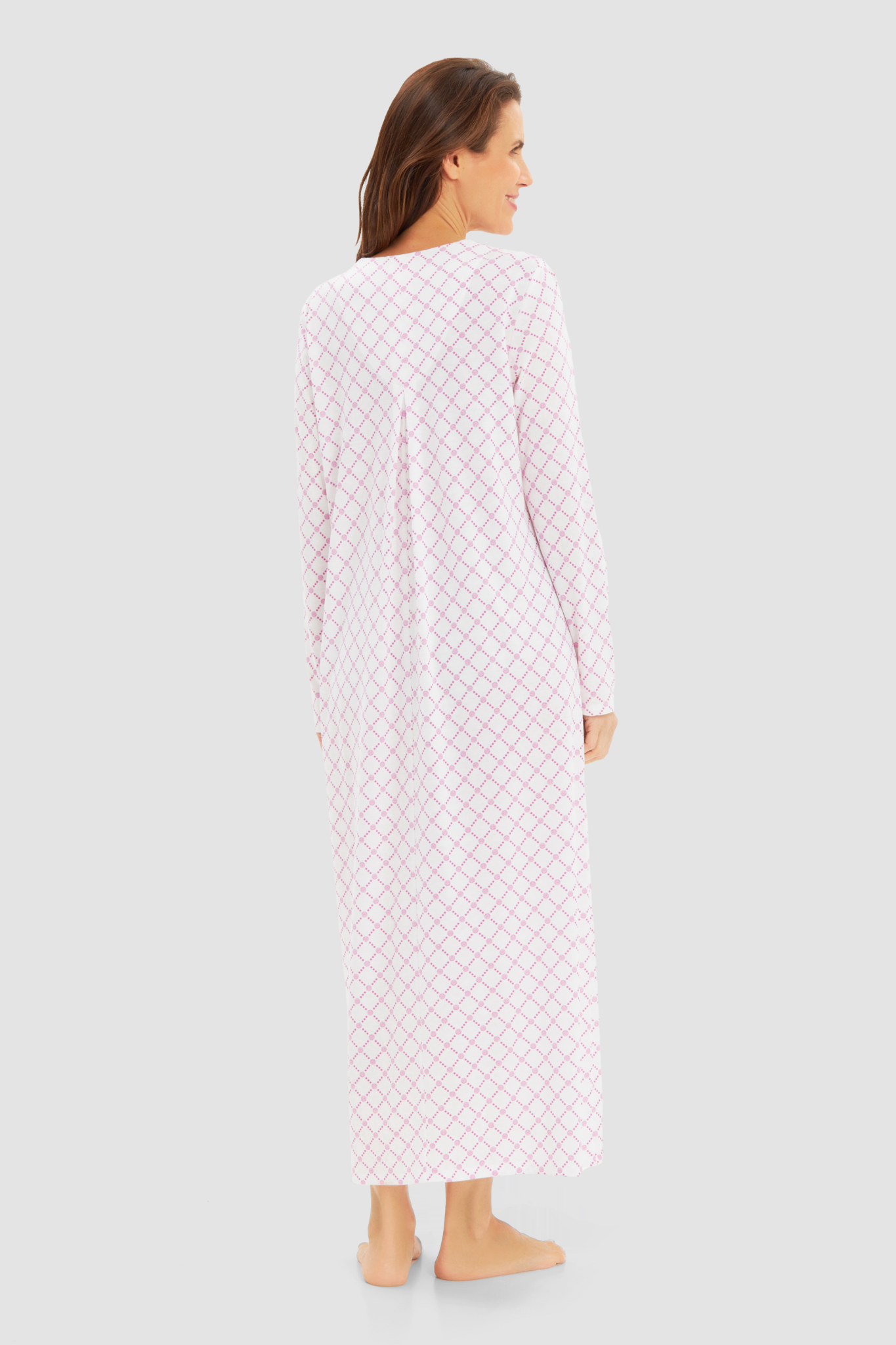 Féraud Nightgown back view in Logoprint Pink
