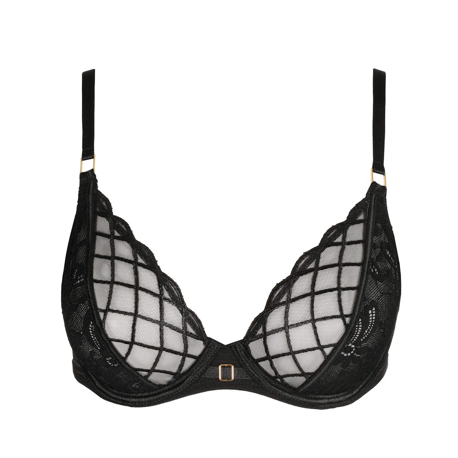 Marie Jo Aven Plunge Bra detail view in Black