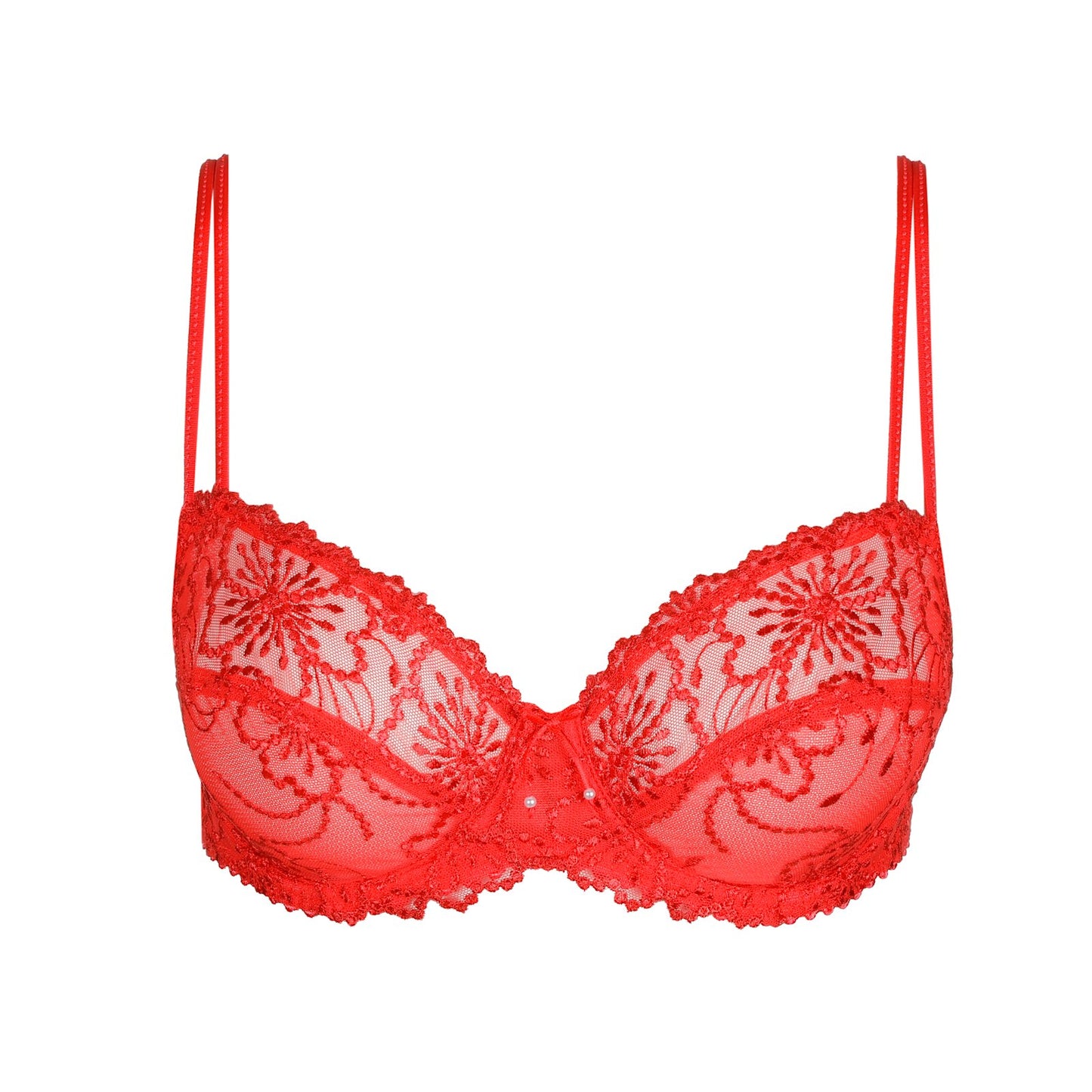 Marie Jo Jane Padded Balcony Bra detail view in True Red