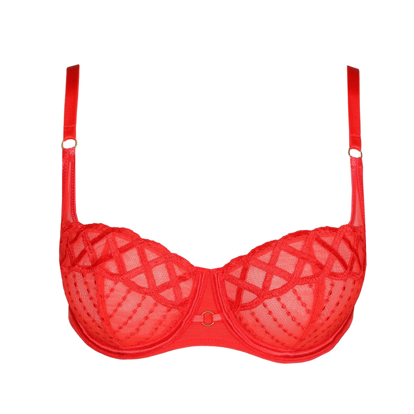 Marie Jo Jhana Balcony Bra detail view in Fiesta Red