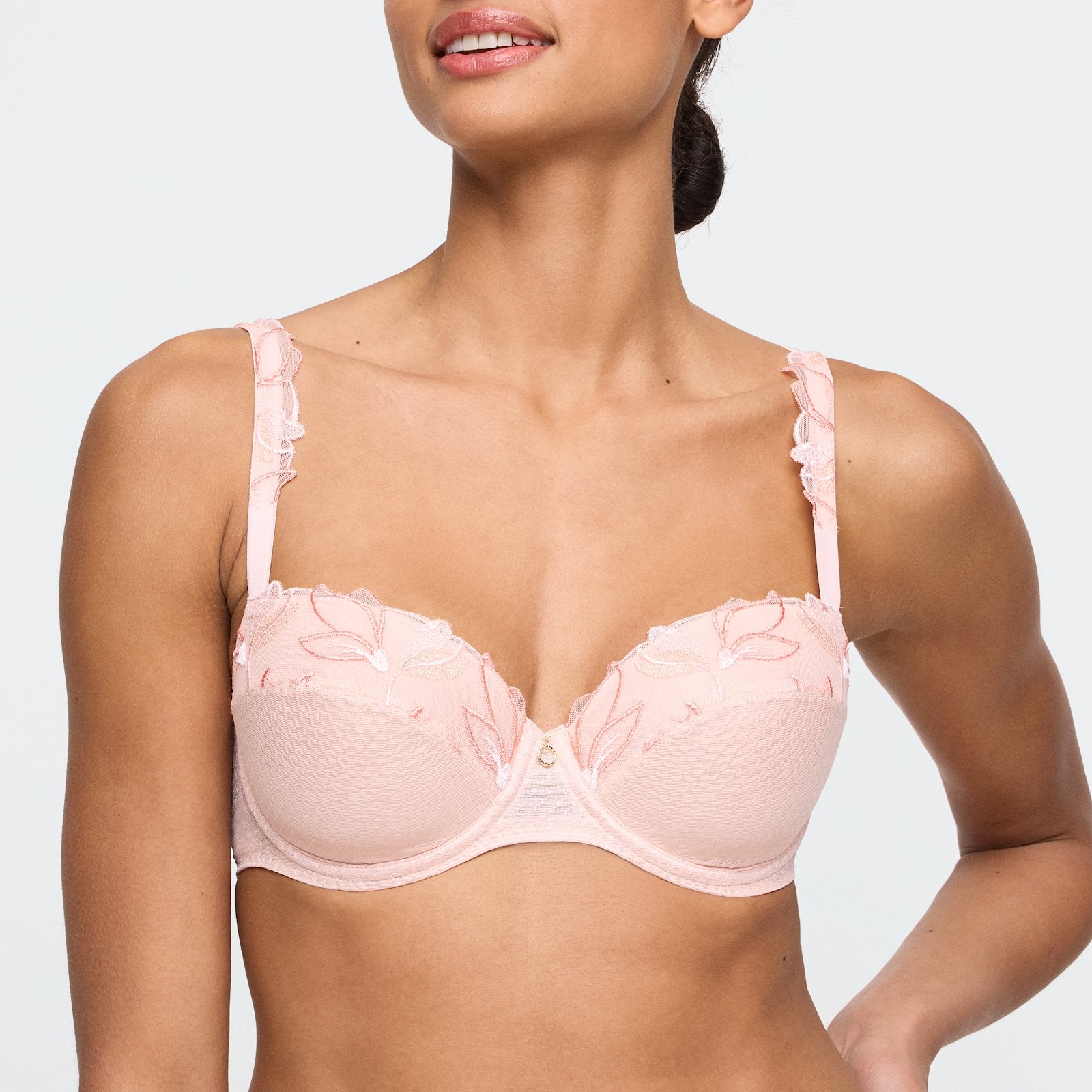 Marie Jo Loish Padded Balcony Bra front view in Pearly Pink