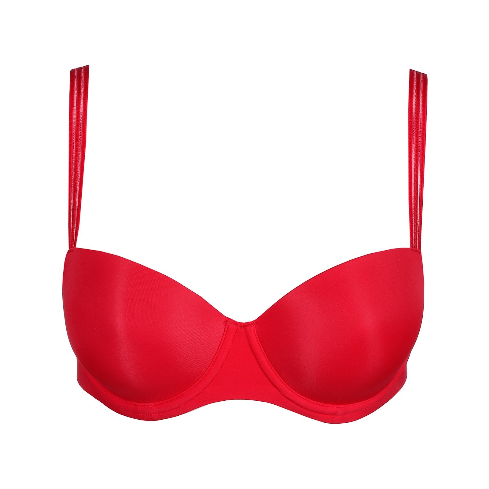 Marie Jo Louie Padded Balcony Bra detail view in True Red
